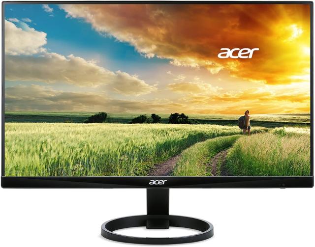 Монитор Acer R240HYbidx, 23.8" Wide IPS, Anti-Glare, ZeroFrame, FlikerLess, 4ms, 100M:1, 250nits, 1920x1080 FHD, 60Hz, HDMI, VGA, DVI, Audio out, Tilt, Black
