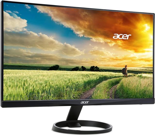 Монитор Acer R240HYbidx, 23.8" Wide IPS, Anti-Glare, ZeroFrame, FlikerLess, 4ms, 100M:1, 250nits, 1920x1080 FHD, 60Hz, HDMI, VGA, DVI, Audio out, Tilt, Black