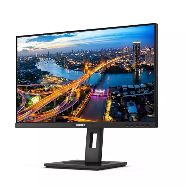 Монитор Philips 246B1, 23.8" IPS WLED, 2560x1440@75Hz, 4ms GtG, 250cd/m2, 1000:1, DCR 50M:1, FlickerFree, Low Blue Mode, 2Wx2, Tilt, Height Adjust, Pivot, Swivel, 2xHDMI, DP, USB hub