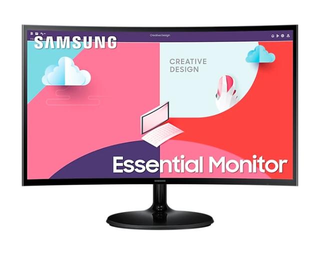 Монитор Samsung 24C364 24" Curved, LED IPS, 75 Hz, 4ms, 1920x1080, 250cd/m2, D-Sub, HDMI, Black