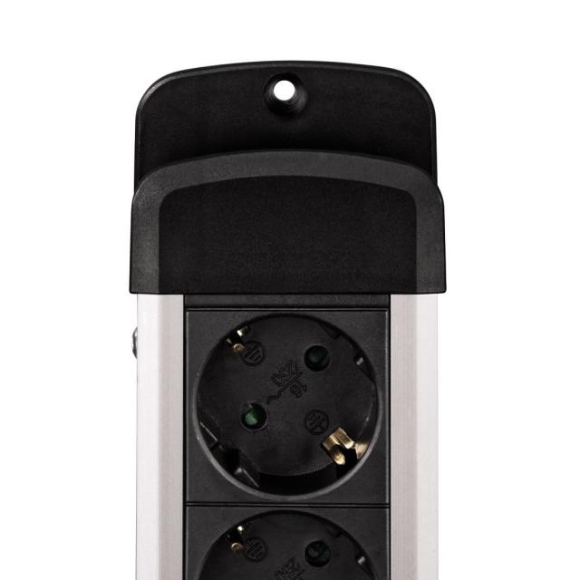 Разклонител HAMA Pro-S 30S, алуминиев със защита, 3 гнeзда, 3м кабел