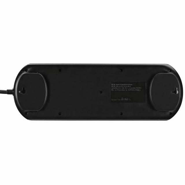 Разклонител HAMA 137253, 10 гнезда, 2 ключа, 2 m, Черен