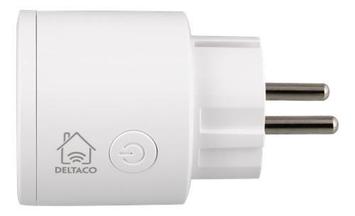 Смарт контакт DELTACO SH-P01, Google Assistant, Alexa, 10А, WiFi 2.4Ghz, 1xCEE 7/3, Бял