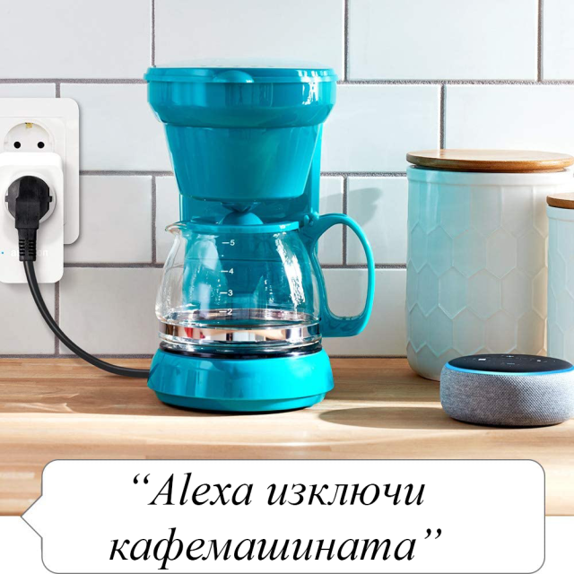 Смарт контакт Amazon Smart Plug, за Amazon Alexa, Бял