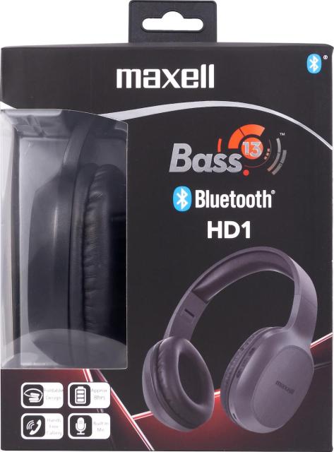 Слушалки MAXELL BASS 13 B13-HD1, безжични, Bluetooth, микрофон, Черни