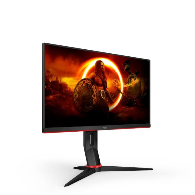 Монитор AOC Q24G2A/BK, 23.8" IPS WLED, 2560x1440@165Hz, 4ms GtG, 1ms MPRT, 350 cd/m2, 1000:1, DCR 80M:1, Adaptive Sync, FlickerFree, Low Blue Mode, Tilt, Height Adjust, Pivot, Swivel, HDMI, DP