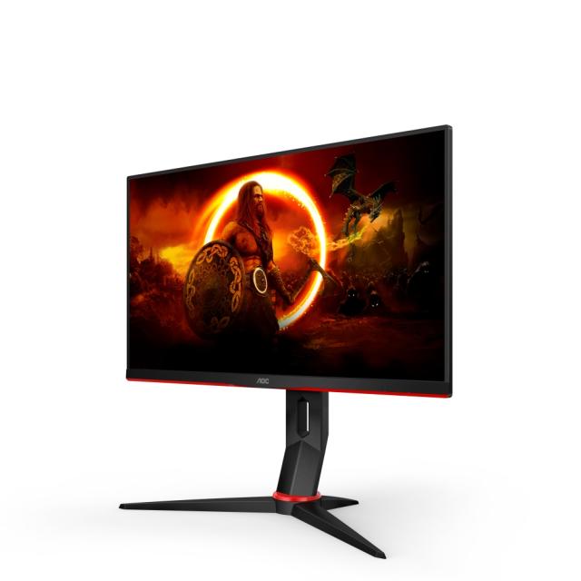 Монитор AOC Q24G2A/BK, 23.8" IPS WLED, 2560x1440@165Hz, 4ms GtG, 1ms MPRT, 350 cd/m2, 1000:1, DCR 80M:1, Adaptive Sync, FlickerFree, Low Blue Mode, Tilt, Height Adjust, Pivot, Swivel, HDMI, DP