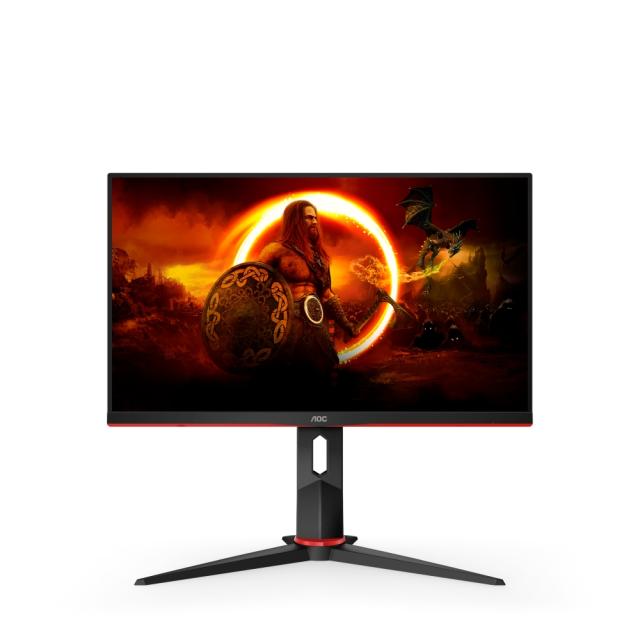 Монитор AOC Q24G2A/BK, 23.8" IPS WLED, 2560x1440@165Hz, 4ms GtG, 1ms MPRT, 350 cd/m2, 1000:1, DCR 80M:1, Adaptive Sync, FlickerFree, Low Blue Mode, Tilt, Height Adjust, Pivot, Swivel, HDMI, DP