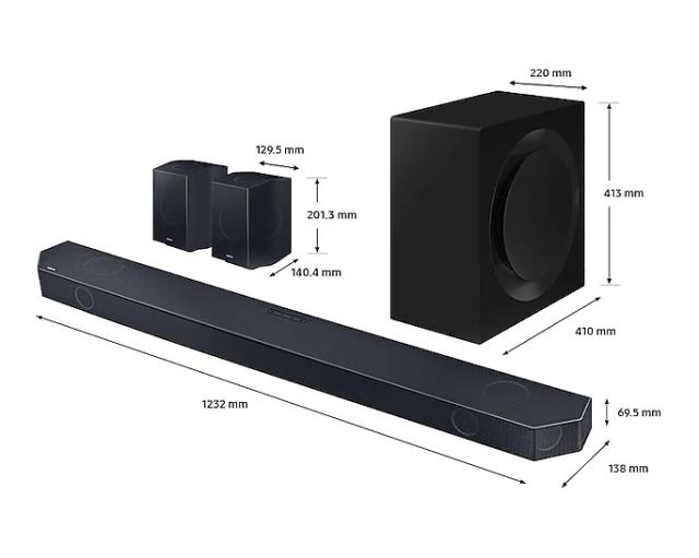 Аудио система Samsung HW-Q990C Soundbar 656 Watts 11.1.4ch, Wireless Dolby Atmos, Q-Symphony, SpaceFit Sound+, Black