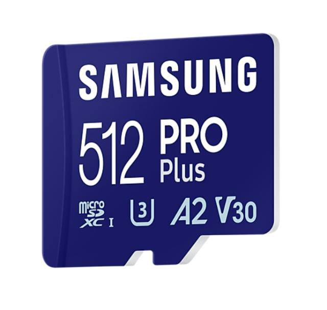 Памет Samsung 512GB micro SD Card PRO Plus with Adapter, UHS-I, Read 180MB/s - Write 130MB/s