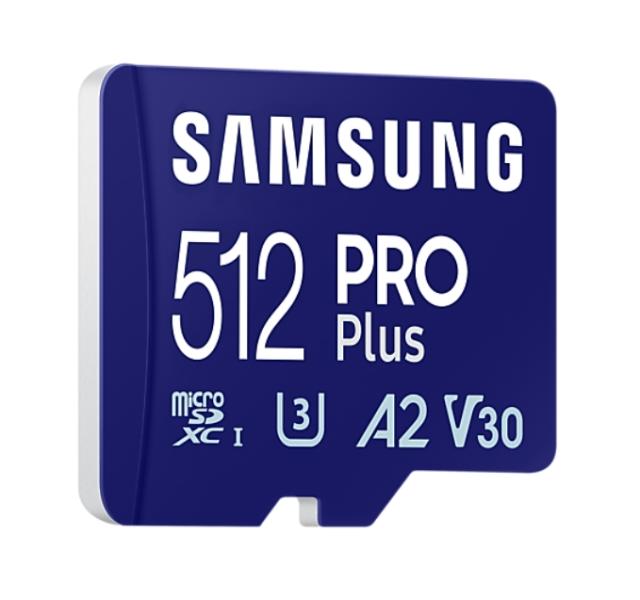 Памет Samsung 512GB micro SD Card PRO Plus with Adapter, UHS-I, Read 180MB/s - Write 130MB/s