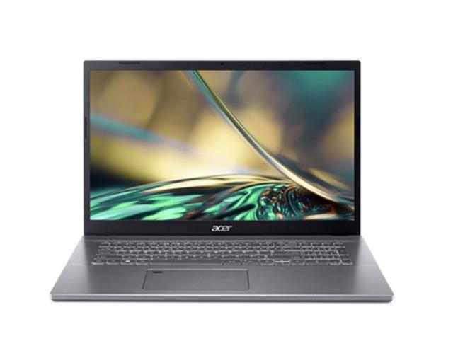 Лаптоп Acer Aspire 5, A517-53-76NM, Intel Intel Core i7 -1255U (1.7Ghz up to 4.7 GHz, 12MB), 17.3" FHD IPS (1920x1080), HD Cam, 16GB DDR4 (2x8GB), 512GB PCIe NVMe SSD+1 slot M2 free, Intel UMA, 802.11ax, BT 5.1, FPR, Backlit Kbd, Linux, Gray