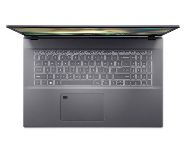 Лаптоп Acer Aspire 5, A517-53-76NM, Intel Intel Core i7 -1255U (1.7Ghz up to 4.7 GHz, 12MB), 17.3" FHD IPS (1920x1080), HD Cam, 16GB DDR4 (2x8GB), 512GB PCIe NVMe SSD+1 slot M2 free, Intel UMA, 802.11ax, BT 5.1, FPR, Backlit Kbd, Linux, Gray