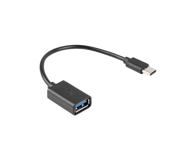 Адаптер Lanberg adapter USB-C(m) 2.0 -> USB-A(f) cable 15cm OTG, black