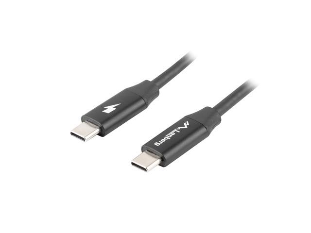 Кабел Lanberg USB-C M/M 2.0 cable 0.5m Quick Charge 4.0, black