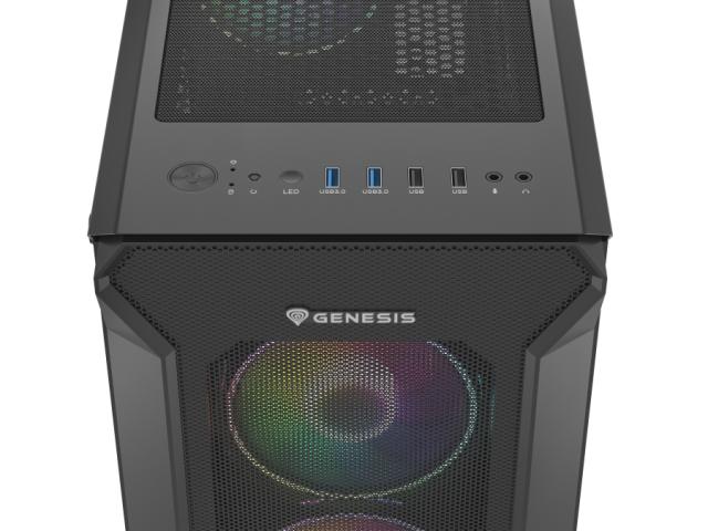 Кутия за компютър Genesis Gaming PC Case IRID 505 ARGB V2 Midi Tower Window Black