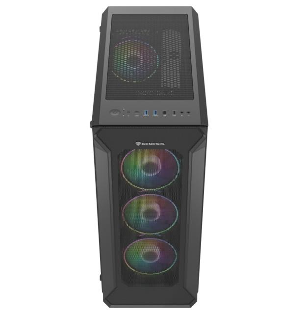 Кутия за компютър Genesis Gaming PC Case IRID 505 ARGB V2 Midi Tower Window Black