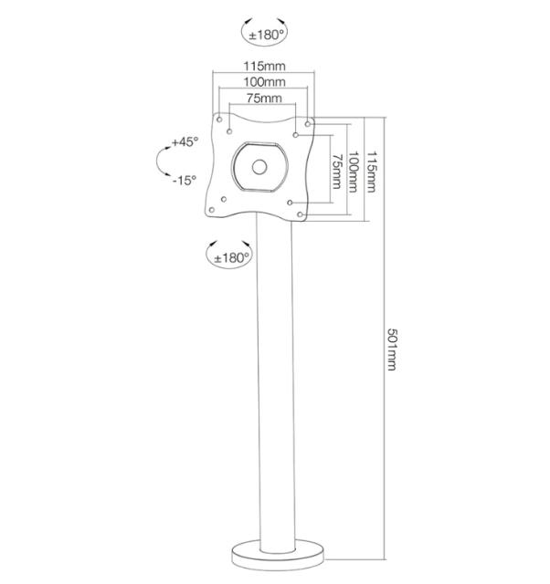 Стойка Neomounts by Newstar POS Flat Screen Desk Mount (bolt-down base)