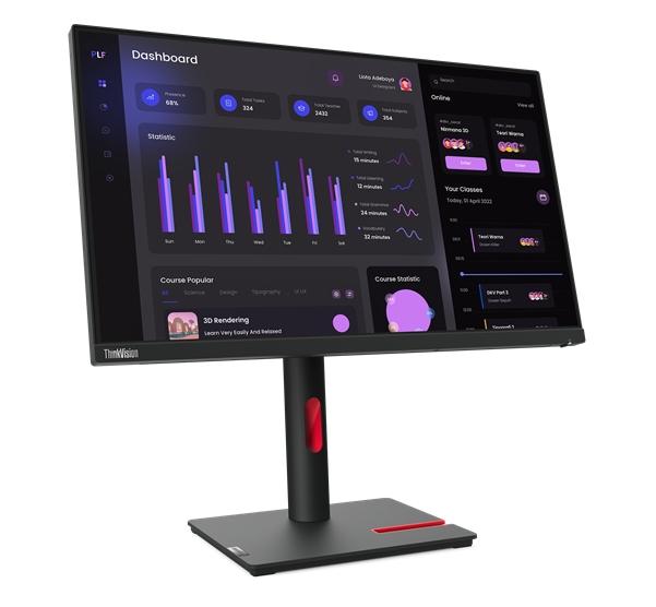 Монитор Lenovo ThinkVision T24i-30, 23.8" (60.45cm), IPS панел, Full HD, 4ms, 250cd/m2, HDMI, DisplayPort, VGA, USB