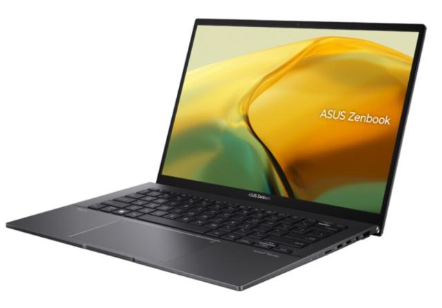 Лаптоп Asus Zenbook UM3402YAR-OLED-KM521W,AMD Ryzen 5 7530U (6-core/12-thread, 16MB cache, up to 4.3 GHz), 14." OLED ,2.8K (2880 x 1800) OLED 16:10 aspect ratio, DDR4 16GB(ON BD.),500 GB PCIEG3 SSD, TPM, Num Pad, Windows 11,Jade Black+ZTE A51 4G, Blu
