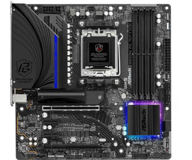 Дънна платка ASrock B650M PG RIPTIDE, B650, AM5, DDR5, PCIe 4.0, 2x M.2, 4x SATA 6Gb/s, HDMI/DP, Micro ATX