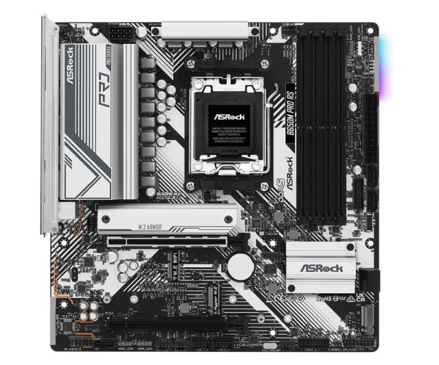 Дънна платка ASROCK  B650M PRO RS, AM5, 4x DDR5, 1x PCIe 4.0 x16, 1x PCIe 3.0 x16, 1x Blazing M.2(PCIe Gen5x4), 1x Hyper M.2, 4x SATA3, RAID 0, 1, 10, 7.1 CH HD Audio, 1x HDMI, 1x DP, 2.5G LAN, 6x USB 3.2, 8x USB 2.0, 2x USB-C, mATX