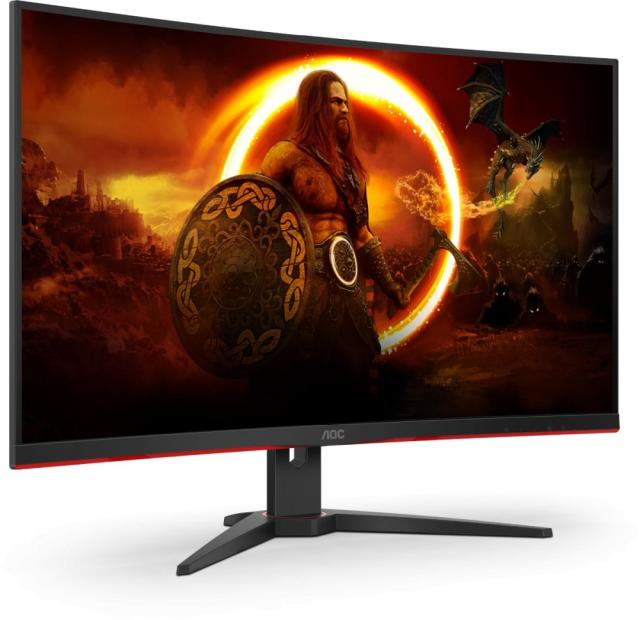 Монитор AOC CQ32G2SE/BK, 31.5", Curved 1500R, VA, WLED, 2560x1440@165Hz, 4ms GtG, 1ms MPRT, 250cd m/2, 3000:1, DCR 80M:1, Adaptive Sync, FlickerFree, Low Blue Light, 5Wx2, Tilt, 2xHDMI, DP