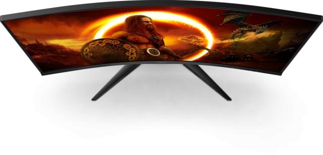 Монитор AOC CQ32G2SE/BK, 31.5", Curved 1500R, VA, WLED, 2560x1440@165Hz, 4ms GtG, 1ms MPRT, 250cd m/2, 3000:1, DCR 80M:1, Adaptive Sync, FlickerFree, Low Blue Light, 5Wx2, Tilt, 2xHDMI, DP