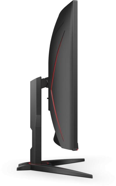 Монитор AOC CQ32G2SE/BK, 31.5", Curved 1500R, VA, WLED, 2560x1440@165Hz, 4ms GtG, 1ms MPRT, 250cd m/2, 3000:1, DCR 80M:1, Adaptive Sync, FlickerFree, Low Blue Light, 5Wx2, Tilt, 2xHDMI, DP