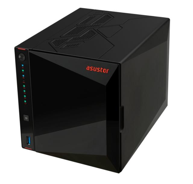 Мрежов сторидж Asustor Nimbustor AS5404T, 4 Bay NAS, Quad-Core 2.0GHz CPU, Dual 2.5GbE Ports, 4GB SO-DIMM DDR4 (Max. 16GB), Four M.2 SSD Slots (Diskless), 3x USB 3.2 Gen 1 Type A, WOW (Wake on WAN), WOL, System Sleep Mode, AES-NI hardware, encryption