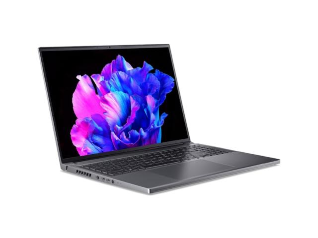 Лаптоп Acer Swift Edge, SFX16-61G-R6A3, AMD Ryzen 9 7940HS (4.0GHz up to 5.2GHz, 16MB), 16" 3.2K OLED 120Hz, WQXGA+ (3200 x 2000), 32GB LPDDR5, 1024GB PCIe SSD, RTX 4050 6GB GDDR6, Micro SD, QHD cam + mic, WIFI 6E BT, Backlit KB, FPR, Win 11 Home, Gr