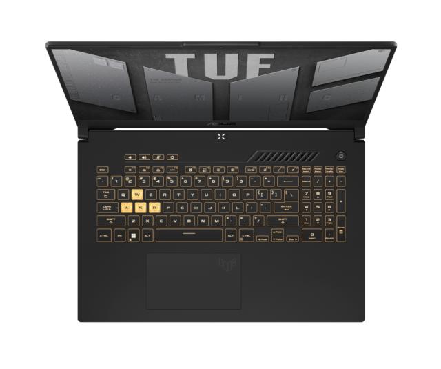 Лаптоп Asus TUF F17 FX707ZC4-HX009, Intel i7-12700H,2.3 GHz, 17.3" FHD (1920x1080)144Hz, 16GB DDR4 3200MHz (2x8 GB), PCIE NVME 512GB , RTX 3050 GDDR6, WiFi 6, RGB Illum. Kbd, no OS, Mecha Gray