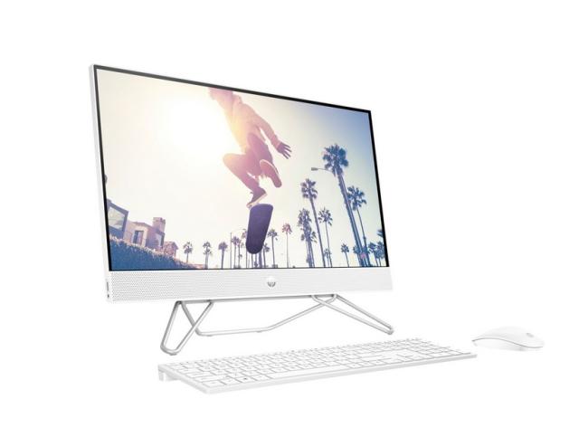 Настолен компютър - всичко в едно HP All-in-One 24-cb1000nu Starry White, Core i5-1235U(up to 4.4GHz/12MB/10C), 23.8" FHD AG + FHD IR Camera, 8GB 3200Mhz 1DIMM, 512GB PCIe SSD, WiFi 6 2x2 +BT, HP Keyboard & HP Mouse, Free DOS, 2Y Warranty