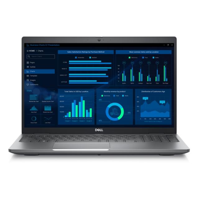 Лаптоп Dell Precision 3581, Intel Core I7-13700H (24 MB, 14 cores, 2.4 GHz to 5.0 GHz), 15.6" FHD (1920x1080), 250 nits, WWAN, RGB Cam, 16 GB, 1 x 16 GB, DDR5, 4800 MT/s, 512 GB M.2 PCIe x4 NVMe, NVIDIA A1000, 6GB GDDR6, Wi-Fi 6E, FPR, Backlit, Win 1