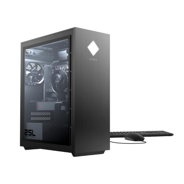 Настолен компютър OMEN by HP GT15-1005nu Black Glass, Core i7-13700F (2.1Ghz, up to 5.2GHz/24MB/16C), Kingston FURY 16GB DDR5 5200Mhz 2DIMM, 512GB PCIe SSD, NVIDIA GeForce RTX 4070 Ti 12GB, Wifi 6 ax 2x2, HP Keyboard & HP Mouse, Free DOS. 2Y Warranty