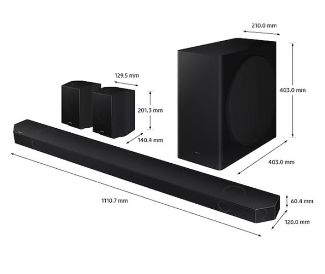 Аудио система Samsung HW-Q930C Soundbar 540 Watts 9.1.4ch, Wireless Dolby Atmos, Q-Symphony, SpaceFit Sound, Black