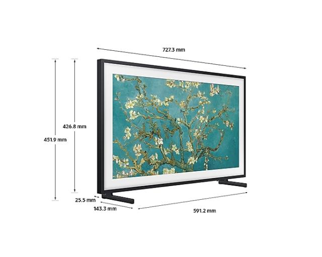Телевизор Samsung 32" 32LS03C Frame, 4K UHD QLED TV, SMART, HDR 10+, Mega Contrast, Micro Dimming Pro, Dolby Digital Plus, Bixby, 2xHDMI 2.1, 2xUSB, Bluetooth, Wi-Fi, Tizen, Black