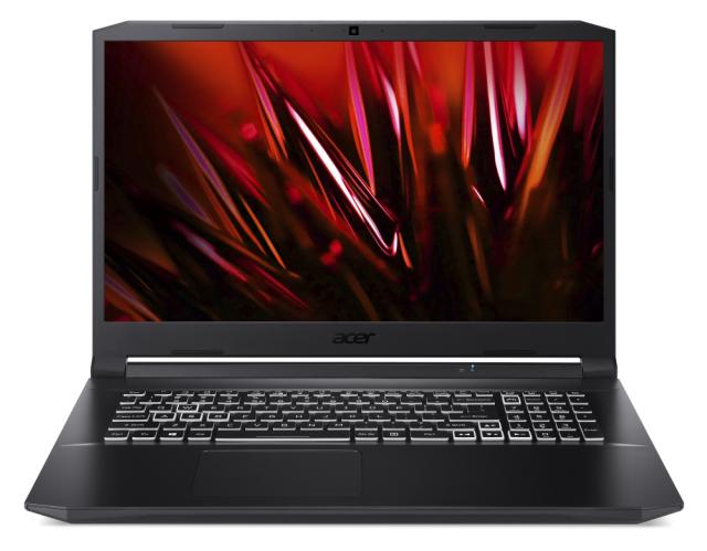 Лаптоп Acer Nitro 5, AN517-54-797L, Core i7-11600H (2.9GHz up to 4.6GHz, 18MB), 17.3" FHD IPS 144Hz, 16 GB DDR4 3200MHz (1 slot free), 1024GB NVMe SSD, HDD Kit, RTX 3050 4GB GDDR6, Cam&Mic.,Wi-Fi 6ax, BT 5.1, Backlit kbd, No OS, Black