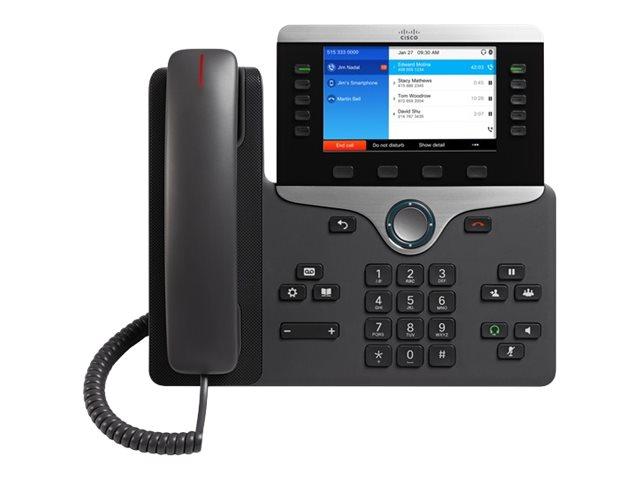 VoIP телефон Cisco IP Phone 8851, 5.0" (12.70 cm) VGA цветен дисплей, Bluetooth 3.0, 2x LAN1000 Base-T, PoE, 2x USB A 2.0Черен