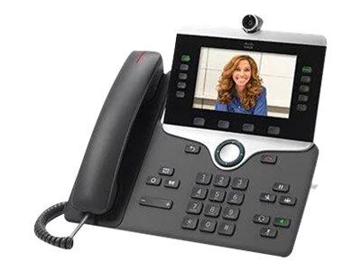 VoIP телефон Cisco IP Phone 8845, 5.0" (12.70 cm) WVGA цветен дисплей, 5 линии, 2x LAN1000, PoE, Вградена камера, Тъмно сив