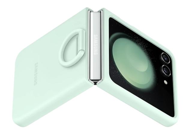 Калъф Samsung F731 Flip5 Silicone Case with Ring Ocean Green