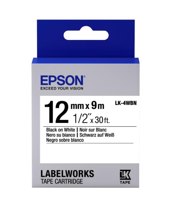 Консуматив Epson Label Cartridge Standard LK-4WBN Black/White 12mm (9m)