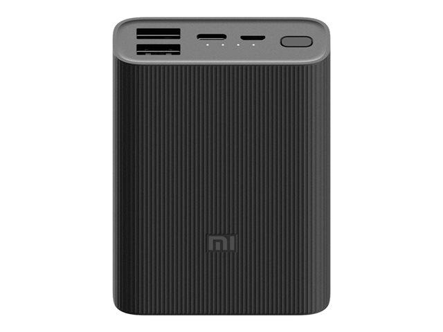 Външна батерия Xiaomi Mi Power Bank 3 Ultra Compact, 10000mAh, черна, 1x USB C, 2x USB 2.0