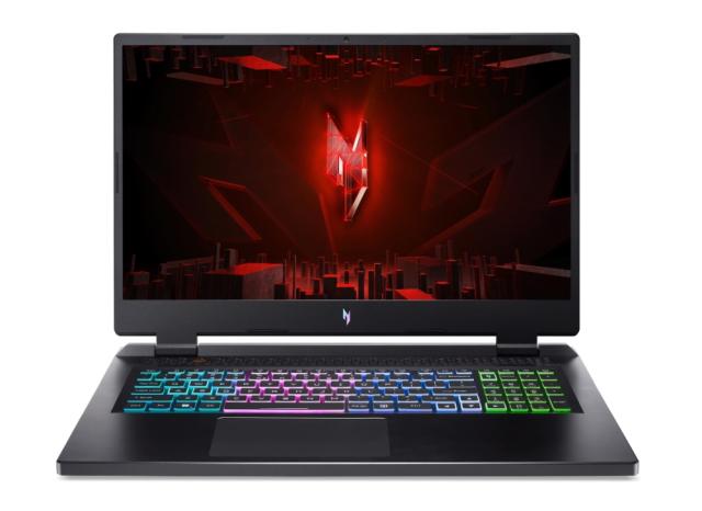 Лаптоп Acer Nitro 5, AN17-41-R4C5, Ryzen 7 7840HS (3.80GHz up to 5.10GHz, 24MB), 17.3” QHD (2560x1440) IPS, 165Hz, 16GB DDR5 (1 slot free), 1024GB PCIe SSD, RTX 4060 8GB GDDR6, Wi-Fi 6e, BT 5.1, HD Mic&Cam, RGB Backlit KB, Linux, Black