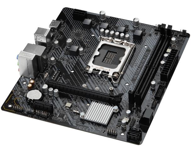 Дънна платка ASRock H610M-H2/M.2, H610, LGA 1700, DDR5, PCI-E 4.0, 4x SATA 6Gb/s, 1x M.2, 2x USB 3.2 Gen1, mATX