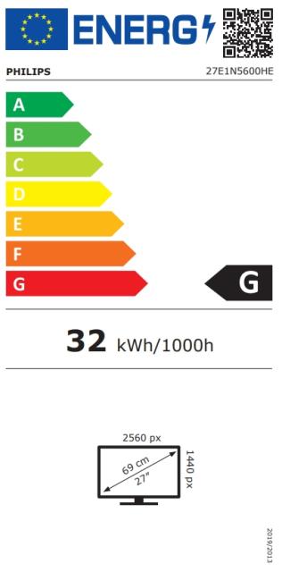 Монитор Philips 27E1N5600HE, 27" IPS WLED, 2560x1440@75Hz, 4ms GtG, 1ms MPRT, 300cd m/2, 1000:1, Mega Infinity DCR, Adaptive sync, FlickerFree, Low Blue Mode, 5Wx2, Tilt, Height Adjust, Pivot, HDMI, DP, USB hub+Philips Smart Bottle