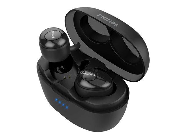 Слушалки Philips TAE4205WT/00, безжични, Bluetooth, микрофон, IPX4 водоустойчиви, черни