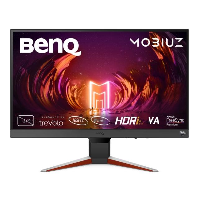 Монитор BenQ MOBIUZ EX240N 23.8" VA, 1920x1080 FHD, 1ms 165Hz, 250 cd/m2, FreeSync Premium, HDMI 2.0, DP, HDRi, B.I.+, treVolo 2x 2.5W speakers, Tilt (down/up) -5 - 15°, Eye-care VESA 100x100, Silver + Genesis Gaming Mouse Zircon 550 Wireless 8000 DP
