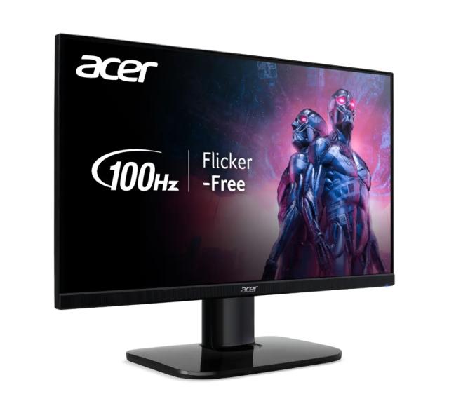 Монитор Acer KA240YHbi, 23,8" Wide VA, Full HD 1920x1080, LED Anti-Glare, 1ms VRB, 100Hz, Freesync, 100M:1 DCR, 250 cd/m2, VGA, HDMI, Tilt, VESA, Black
