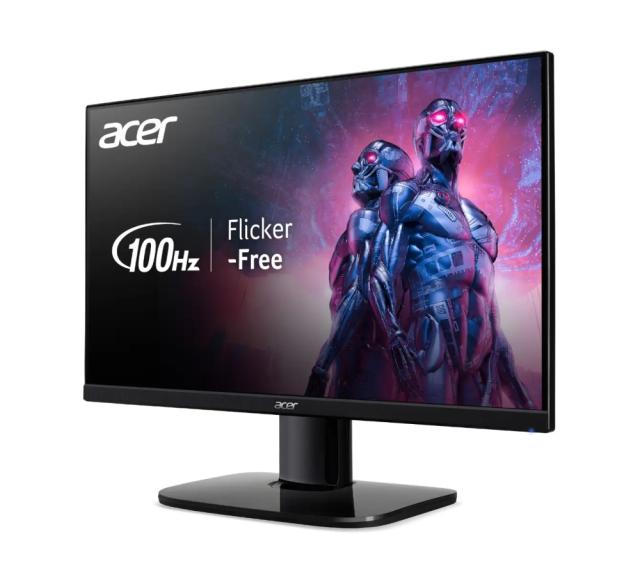 Монитор Acer KA240YHbi, 23,8" Wide VA, Full HD 1920x1080, LED Anti-Glare, 1ms VRB, 100Hz, Freesync, 100M:1 DCR, 250 cd/m2, VGA, HDMI, Tilt, VESA, Black